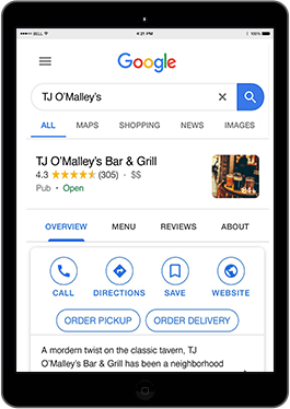Online Order Tablet View