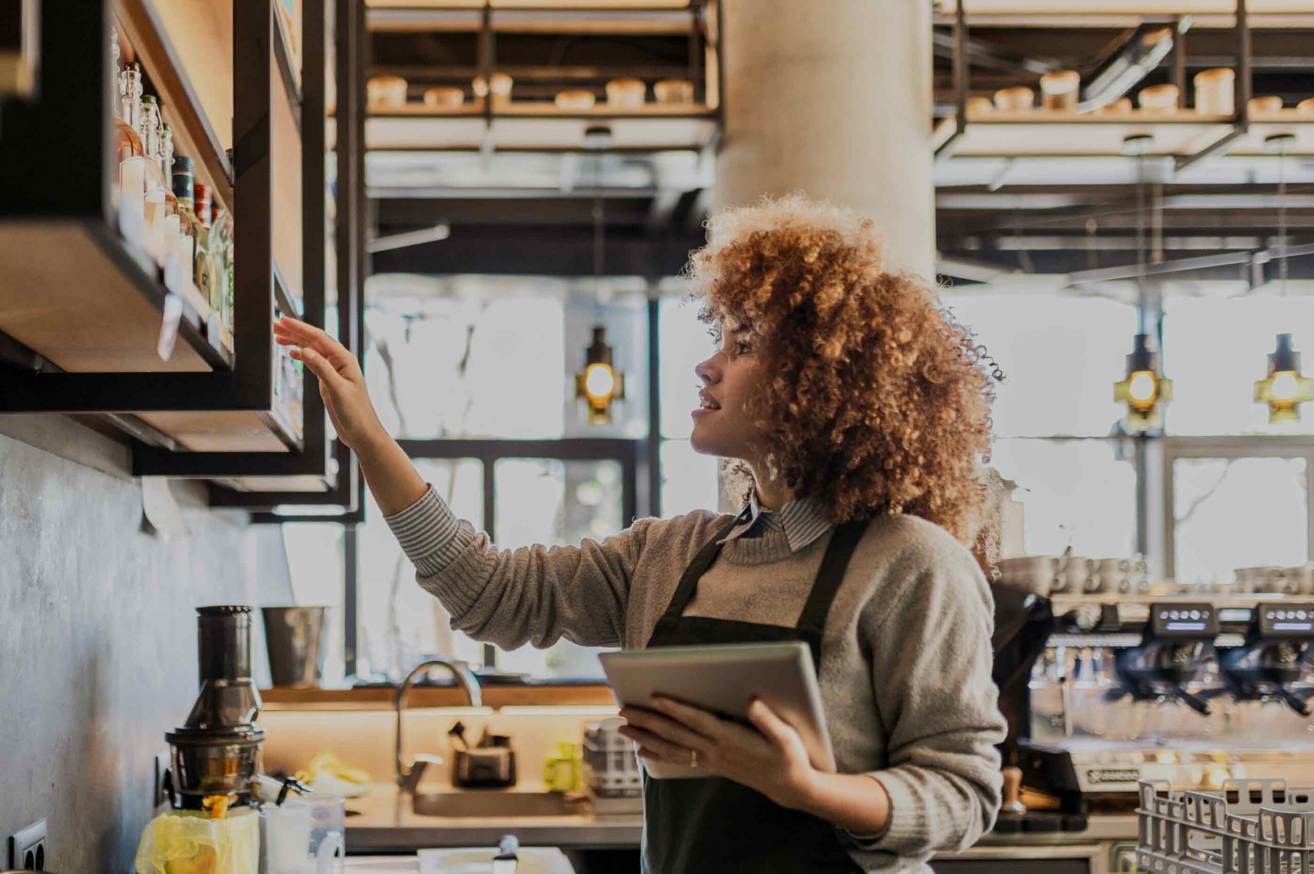 Woman working in a restaurant